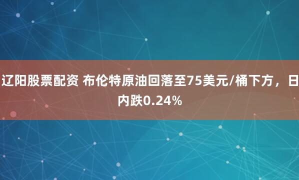 辽阳股票配资 布伦特原油回落至75美元/桶下方，日内跌0.24%